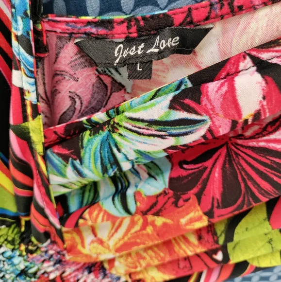 Just Love - Women's long, multicolored floral maxi tank top dress. Size - L - Picture 3 of 6